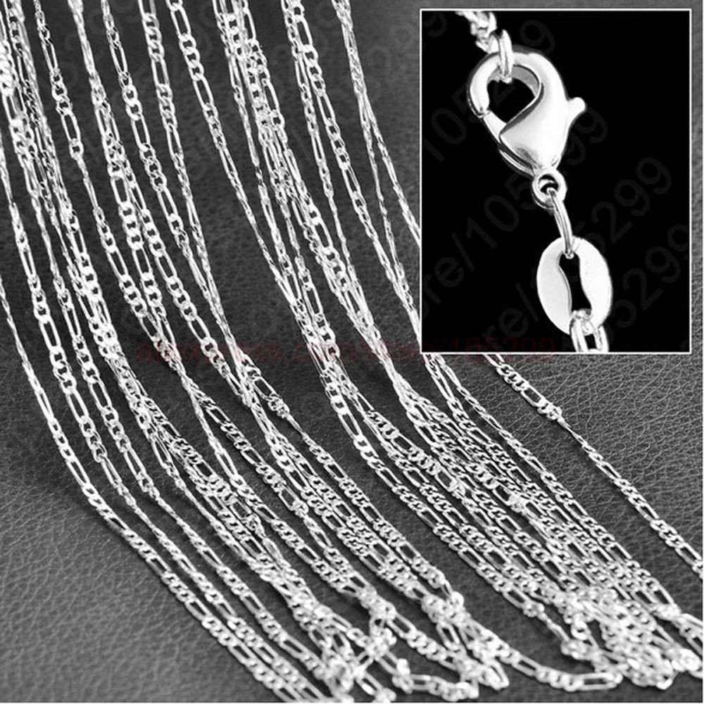 2mm Women Men 16-30″ Stainless Steel Figaro Link Curb Chain Necklace Jewelry