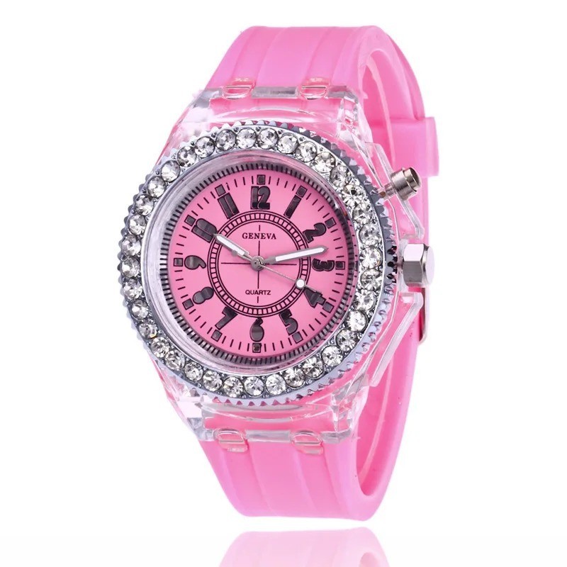 Light Flash Luminous Watches Women Men Boys Girls Silicone Wrist Watch
