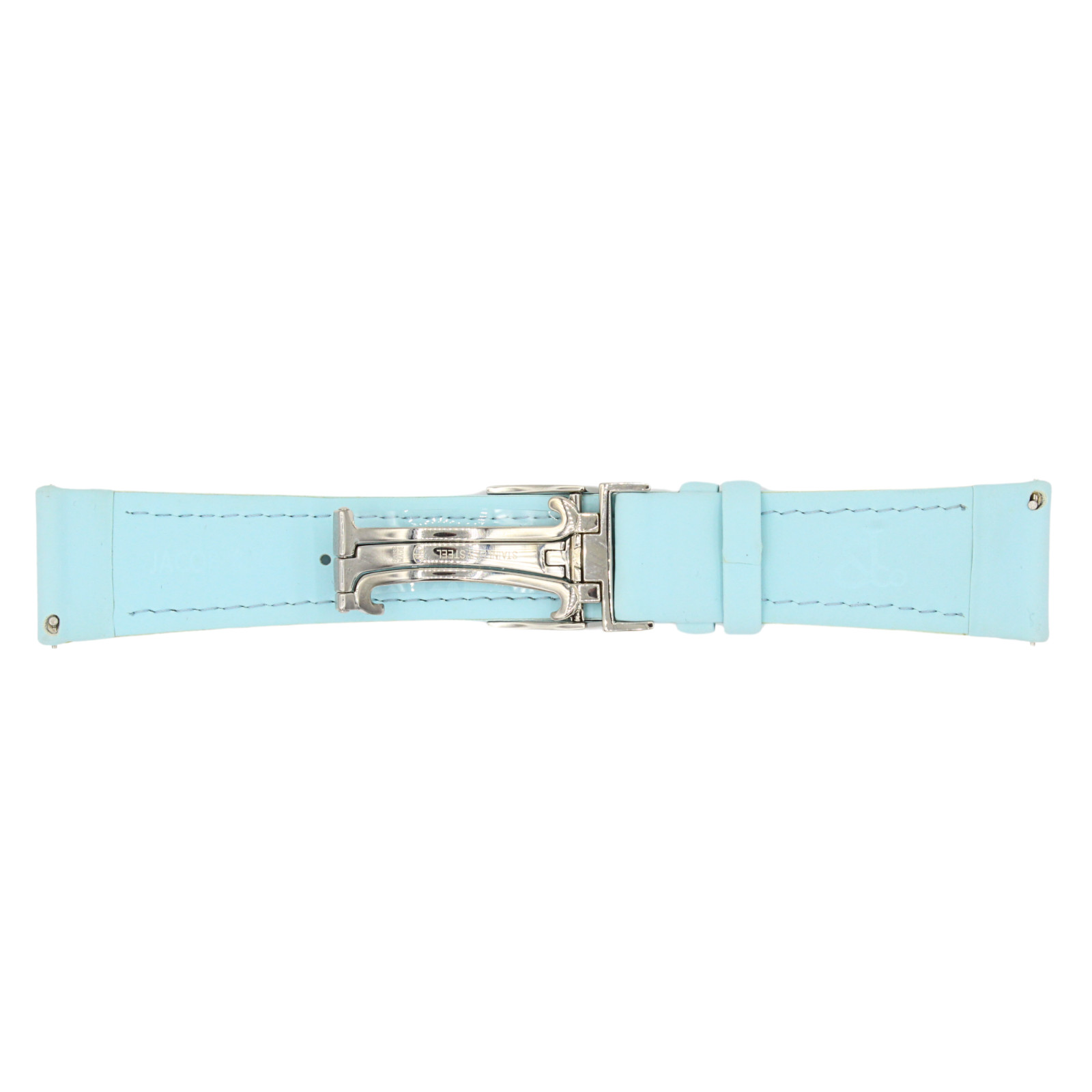 JACOB & CO AUTHENTIC BABY BLUE POLY 22MM BAND & BUCKLE FITS 47MM WATCH SHORT