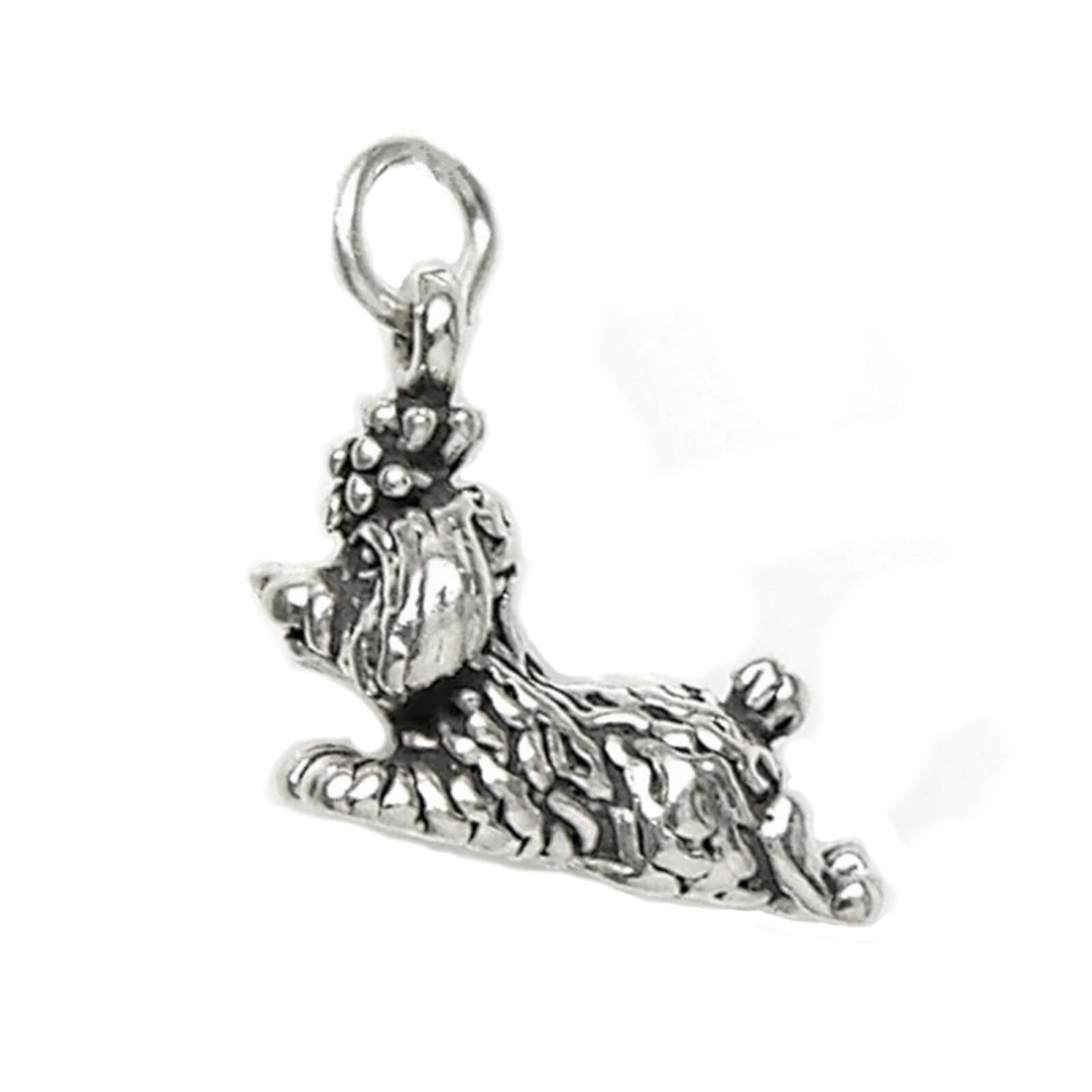 Toy Poodle Puppy Dog 3D 925 Sterling Silver Charm Pendant MADE IN USA