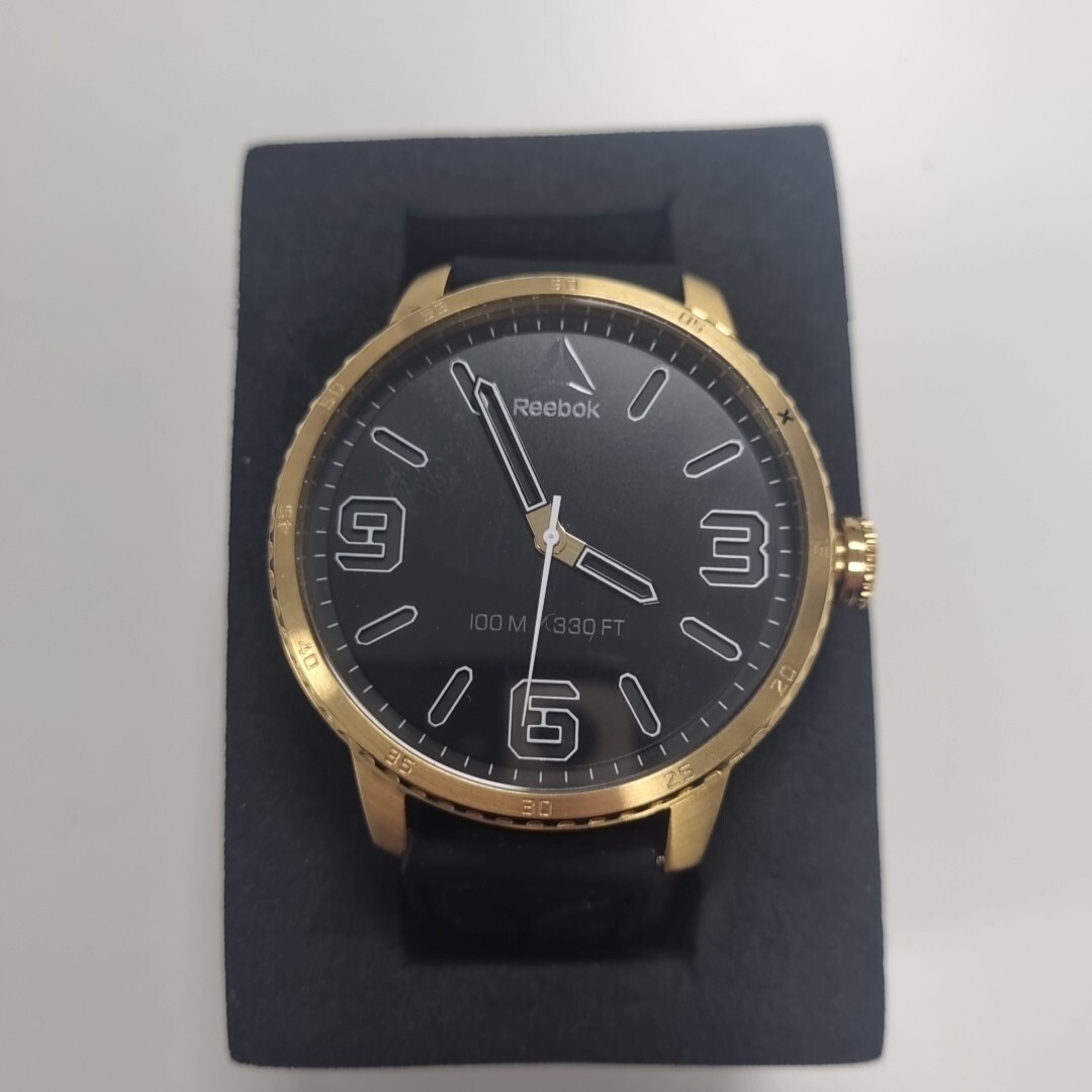 Reebok Stride Wristwatch 47mm Black/Gold Watch RD-STE-G2-S2IB-BW New