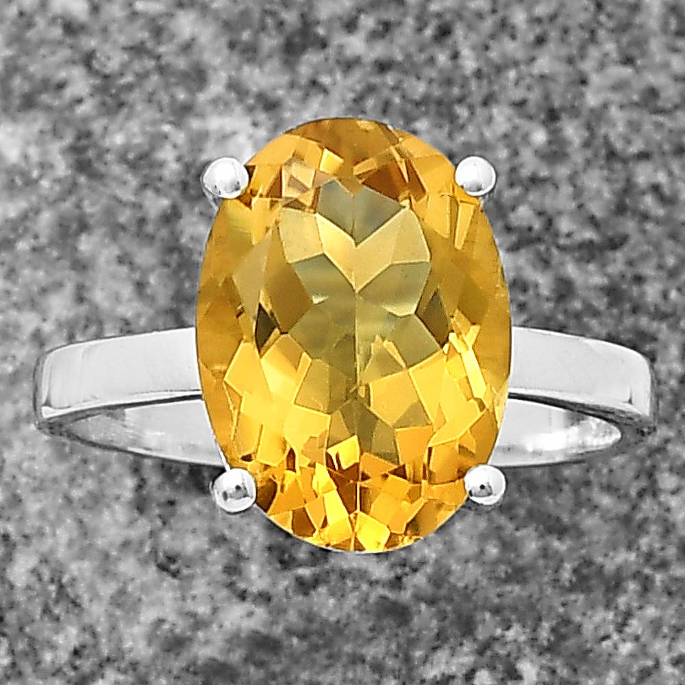 Faceted Oval Cut Birth Gemstone Solitaire Handmade Ring Sterling Silver DGR1112