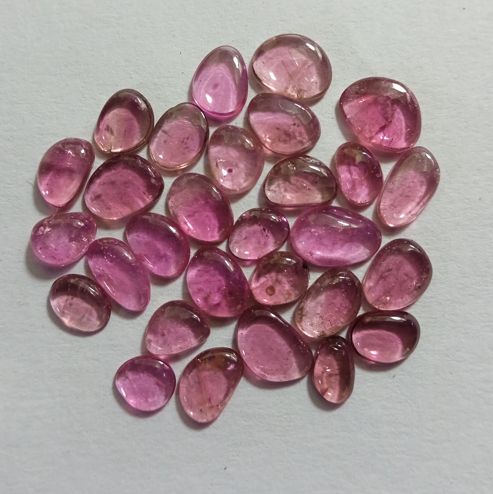 12.5 Carat Natural Top Pink Color Tourmaline Smooth Rose Cut Shape 29 Piece Lot