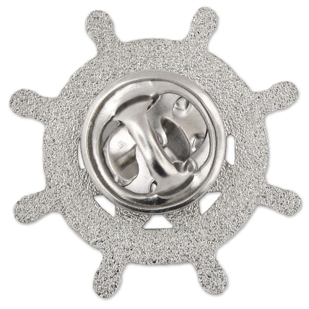 PinMart’s Silver Buddhist Wheel Dharmachakra Lapel Pin
