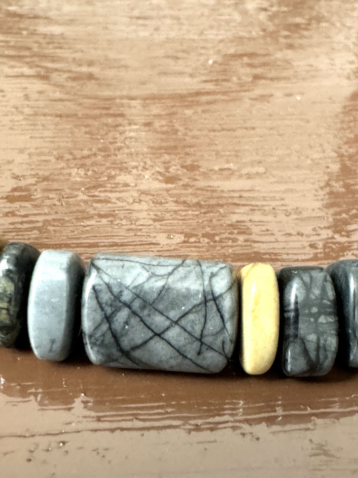 Stunning & natural unique shape mixed color Jasper stone handmade necklace 54grm