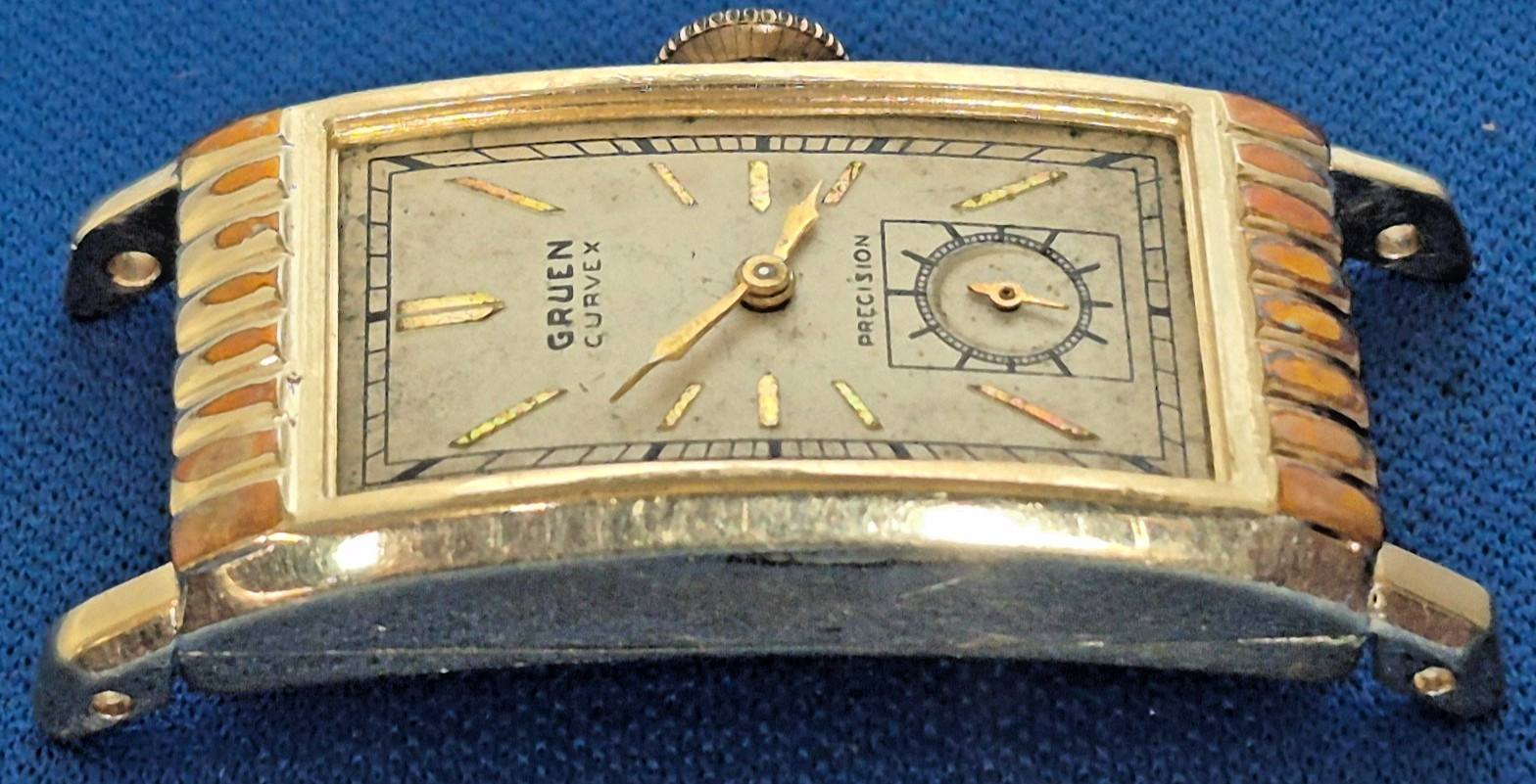 Extremely Rare Fancy Gruen Curvex Gold Filled Vintage Watch Unrestored Condition