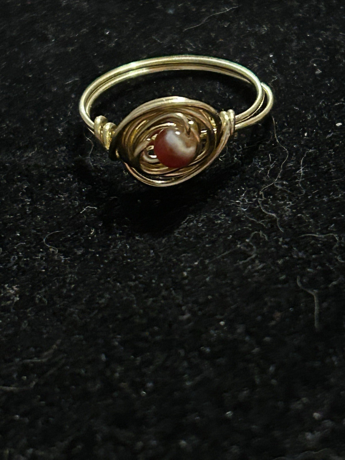 Wire Wrapped Ring Carnelian Stone