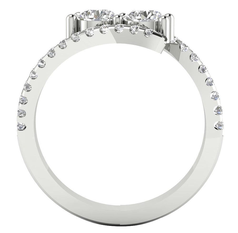 SI1 G 1.15Ct Forever Us 2 Stone Diamond 14K Solid Gold Solitaire Engagement Ring