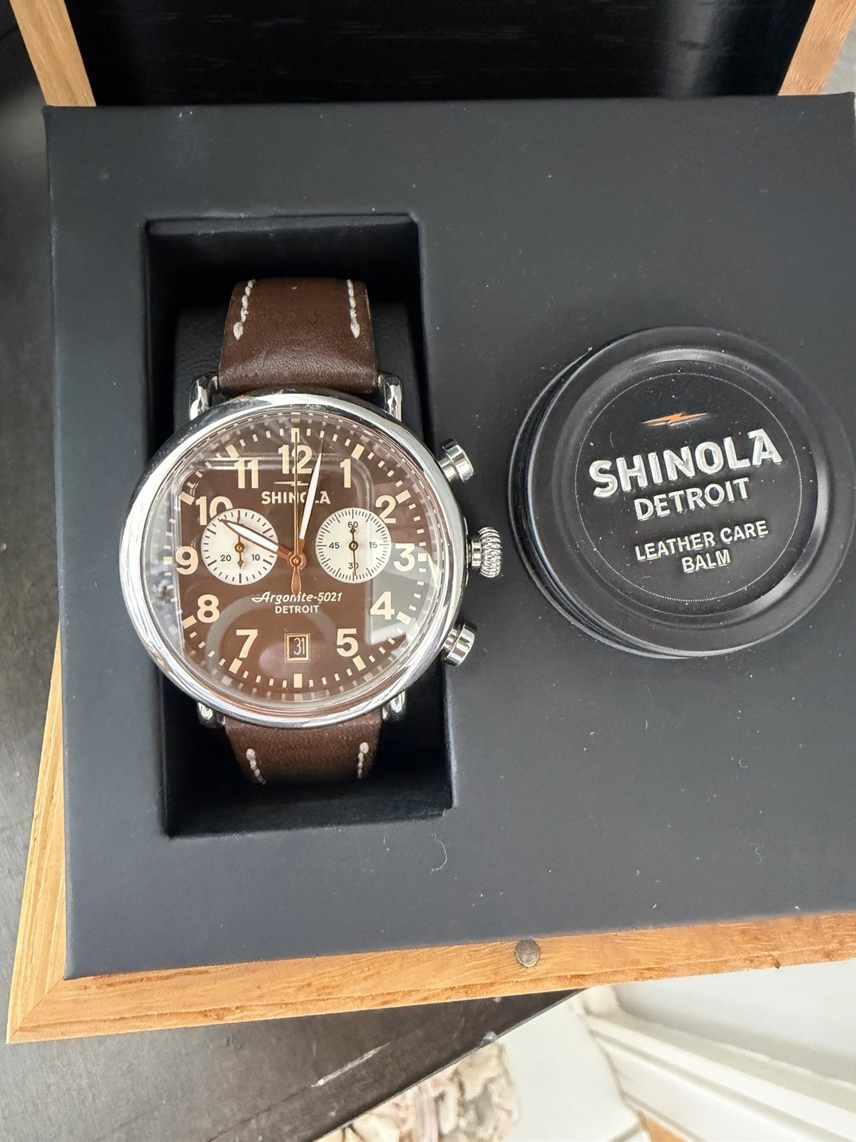 Shinola The Runwell 41mm Men’s Argonite 1069 Brown Dial Quartz Watch