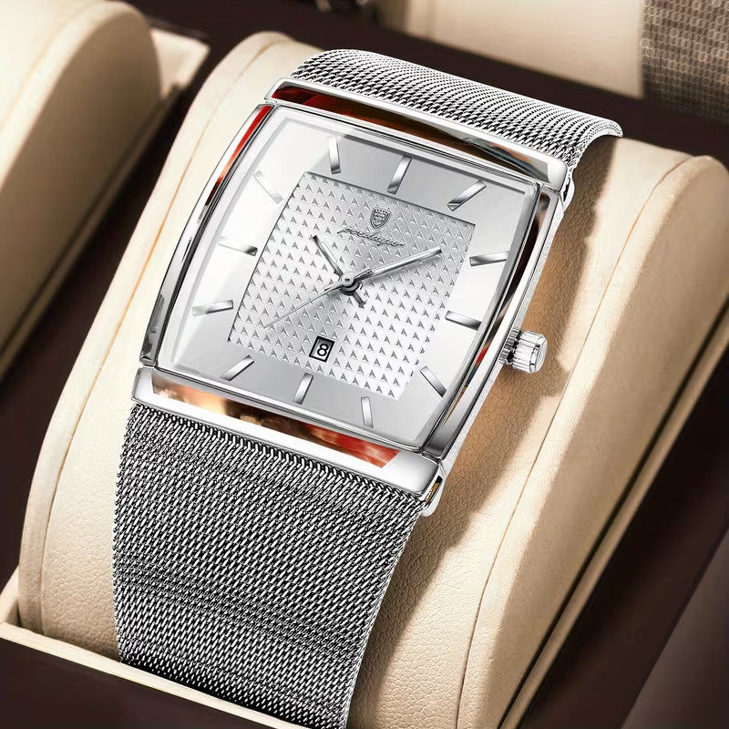 Men’s Clasic Casual/Business Watches – Date Window – Stainless Mesh Band
