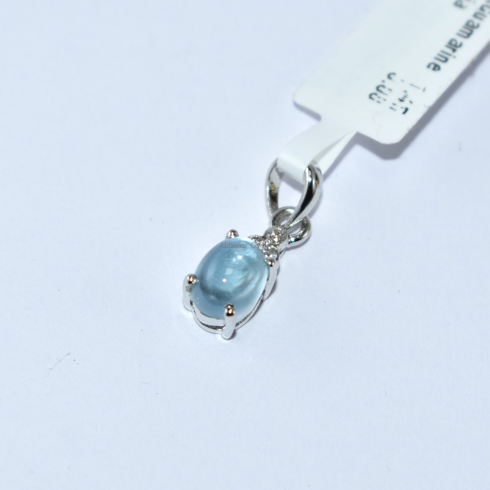 Calming Bubbly Aquamarine And Diamond 925 Sterling Silver Pendant Trending Look