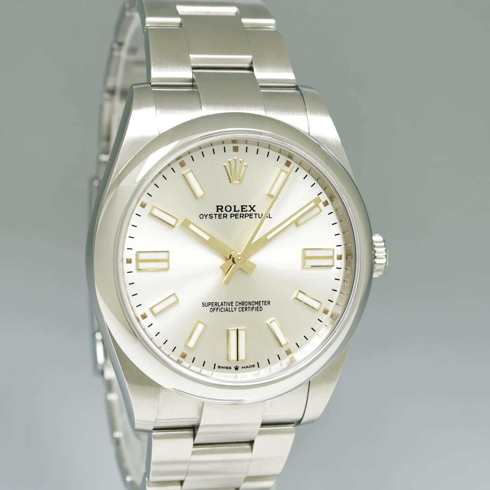2023 NEW PAPERS Rolex Oyster Perpetual 41mm Silver Oyster 124300 Watch Box