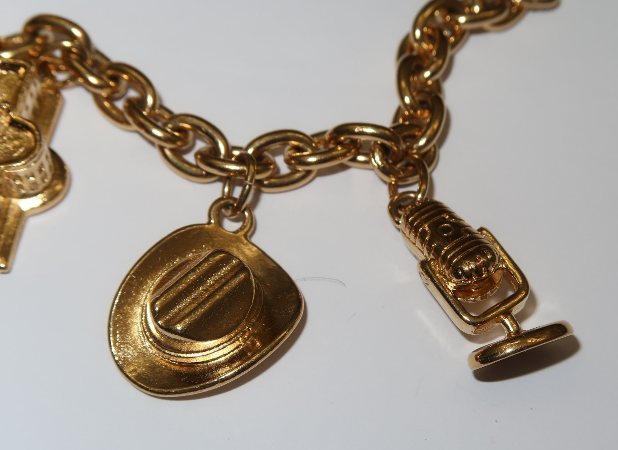 Ann Hand, Ronald Regan Theme Charm Bracelet, Costume Jewelry