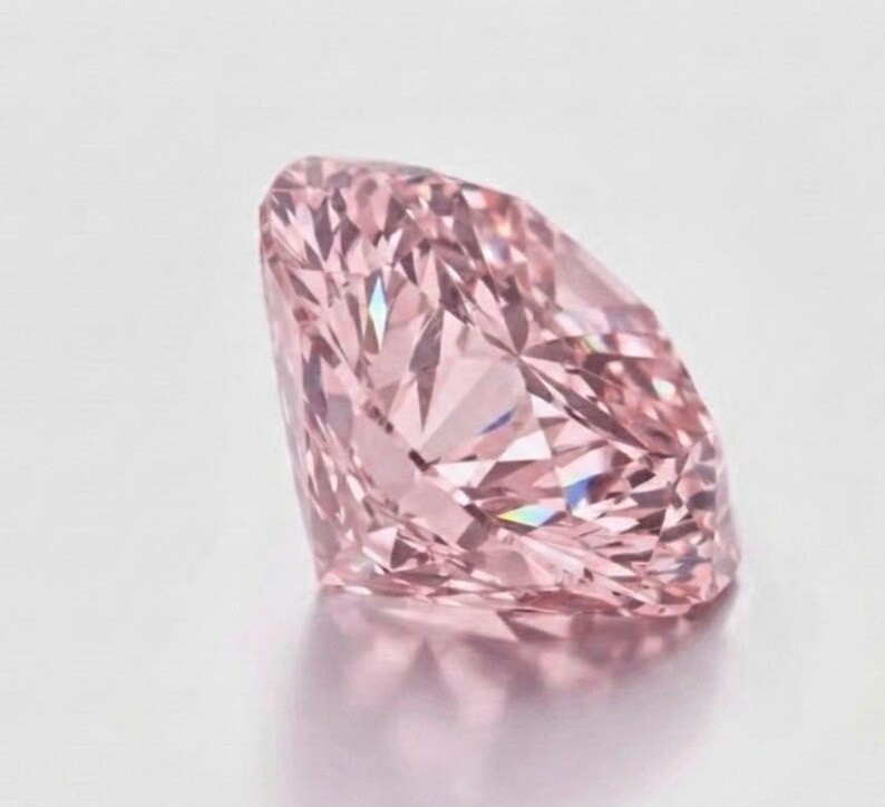 2.00 Ct Fancy Pink Lab Grown Diamond Round Portuguese Cut Loose Gemstone
