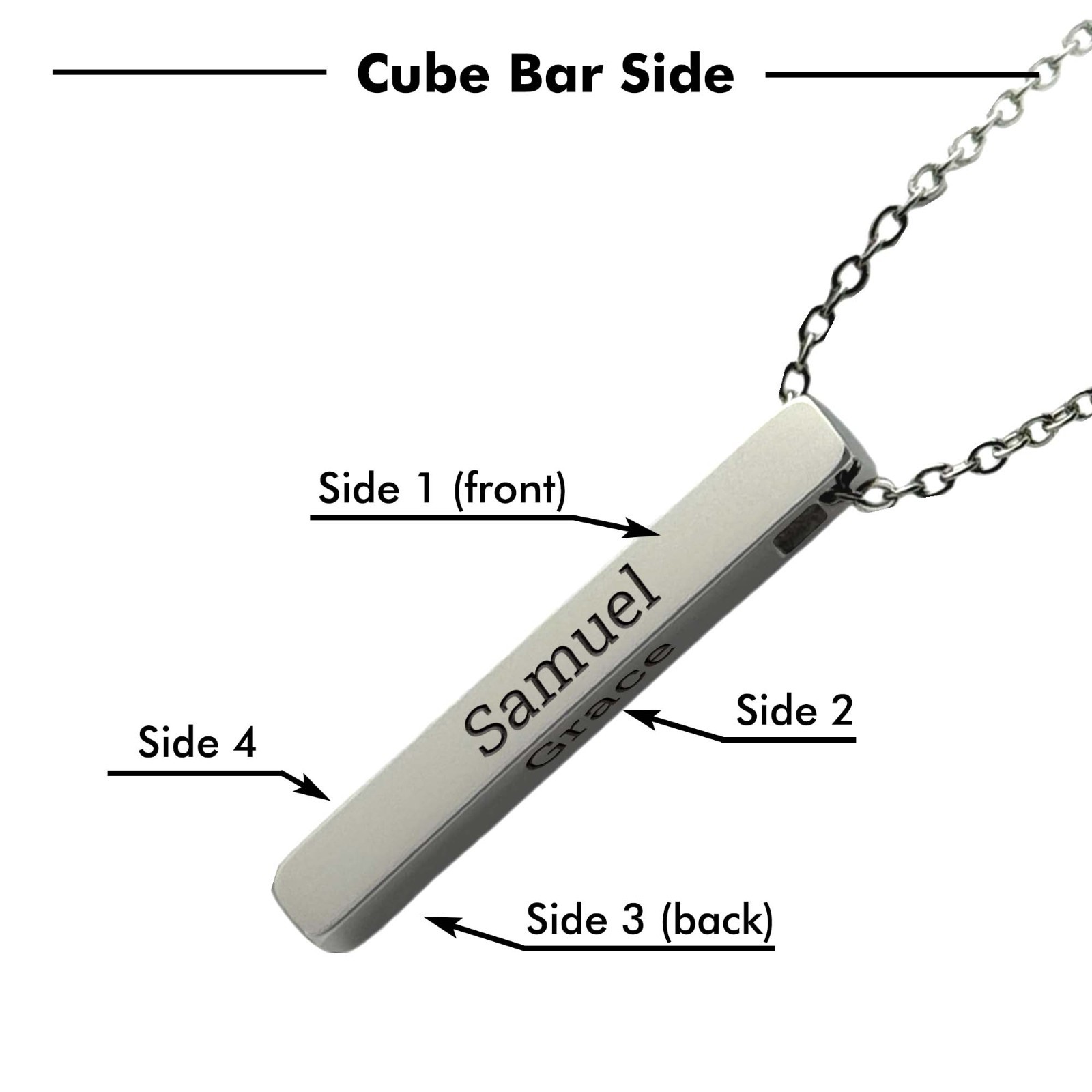 Class of 2025 Graduation Necklace with engraving, Personalized 3D Vertical Bar