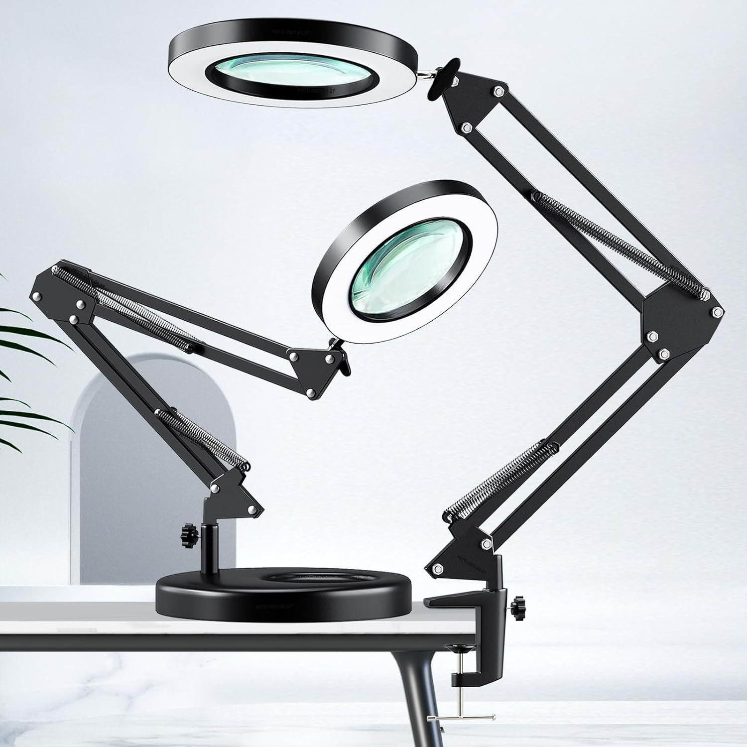 10X Magnifying Glass with Light, 1,800 Lumens Stepless Dimmable, 3 Color Modes,