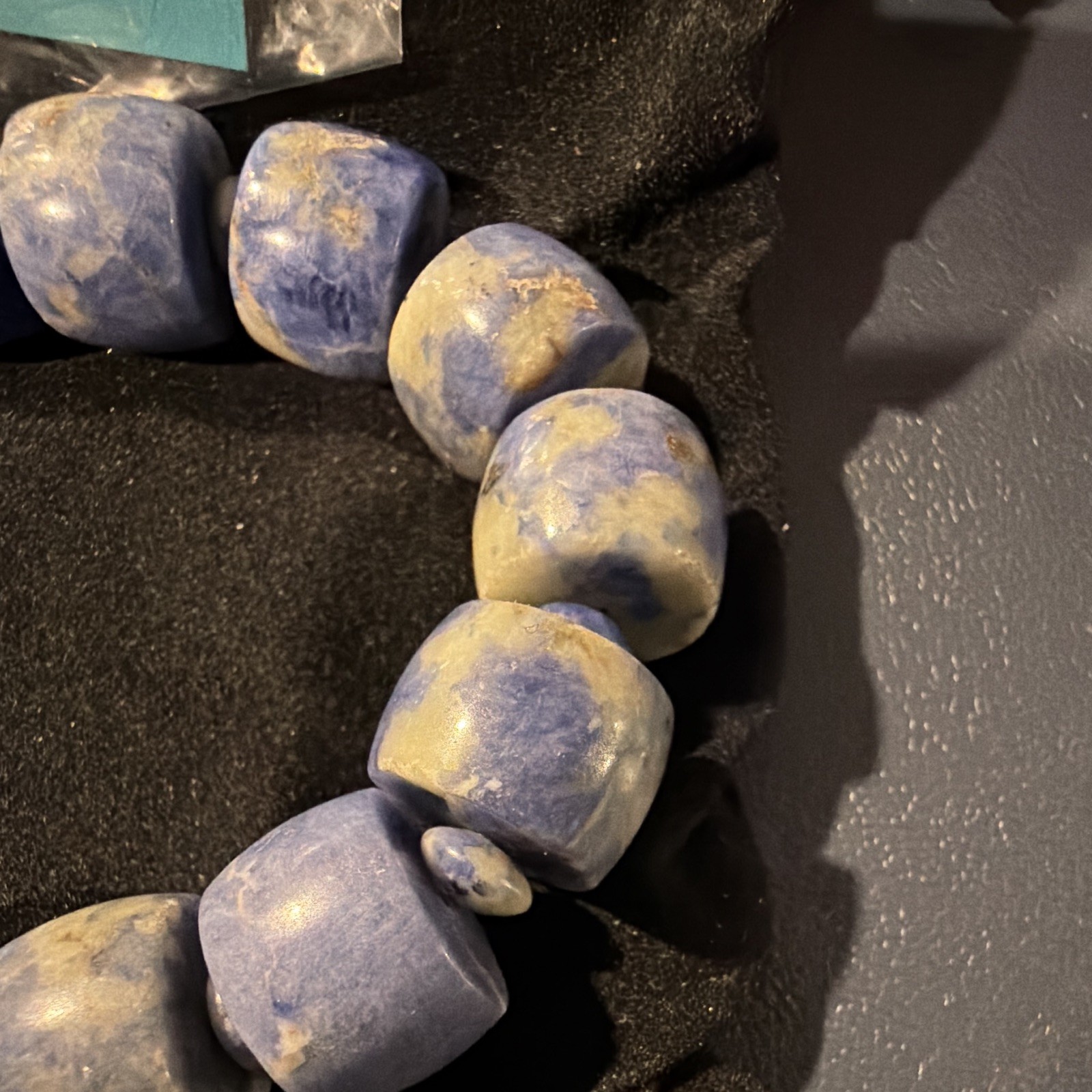 Mine Finds by Jay King Sodalite Blue Beige Stone Beaded Stretch Bracelet