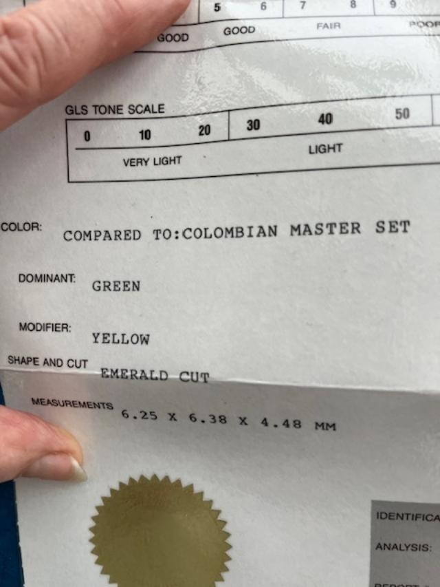 ..#5 GLS Certified Natural Columbian Emerald 1.24 Ct Loose Gemstone Cert:569105