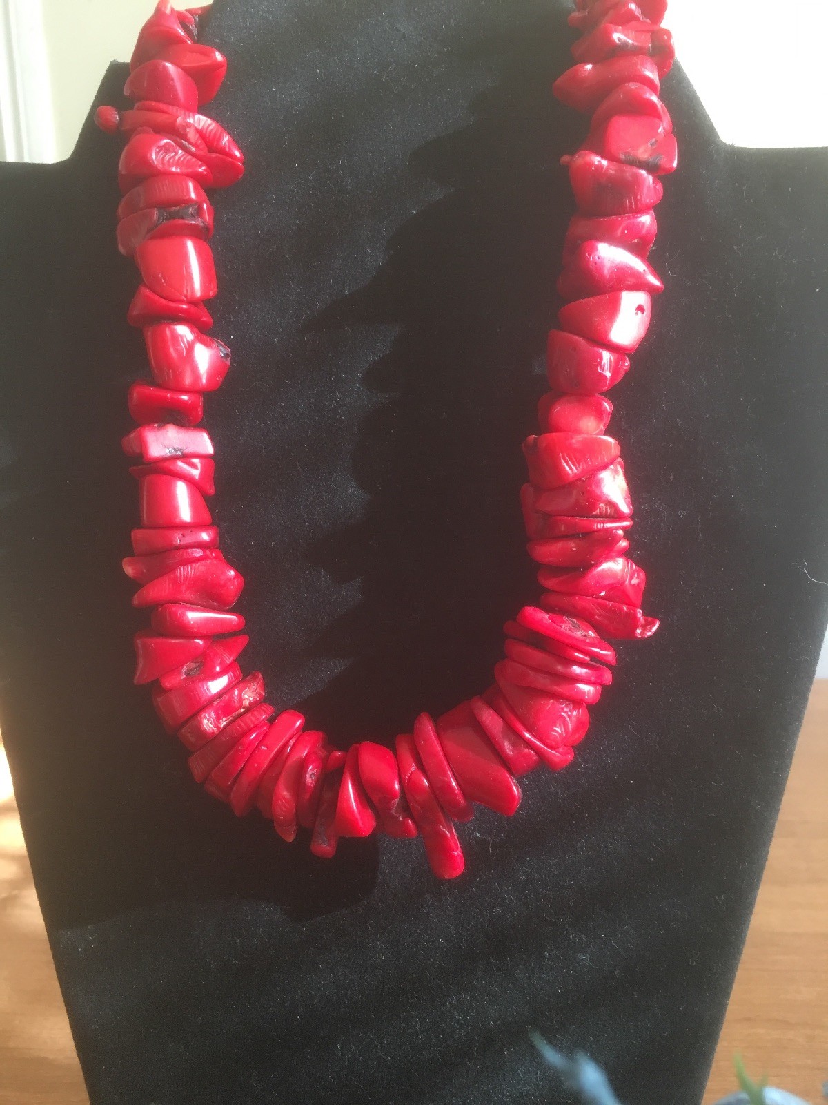 Ox Blood Red Coral Necklace Sterling Silver Branches 6.6 Ounces 925 Tog Clasp C