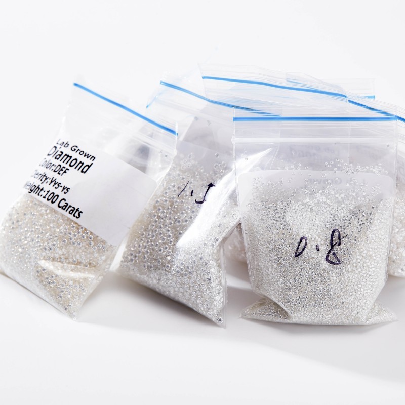 Lab Grown Diamond 100PCS 0.9-3mm Melee DEF HPHT/CVD Loose Diamond Round Stones