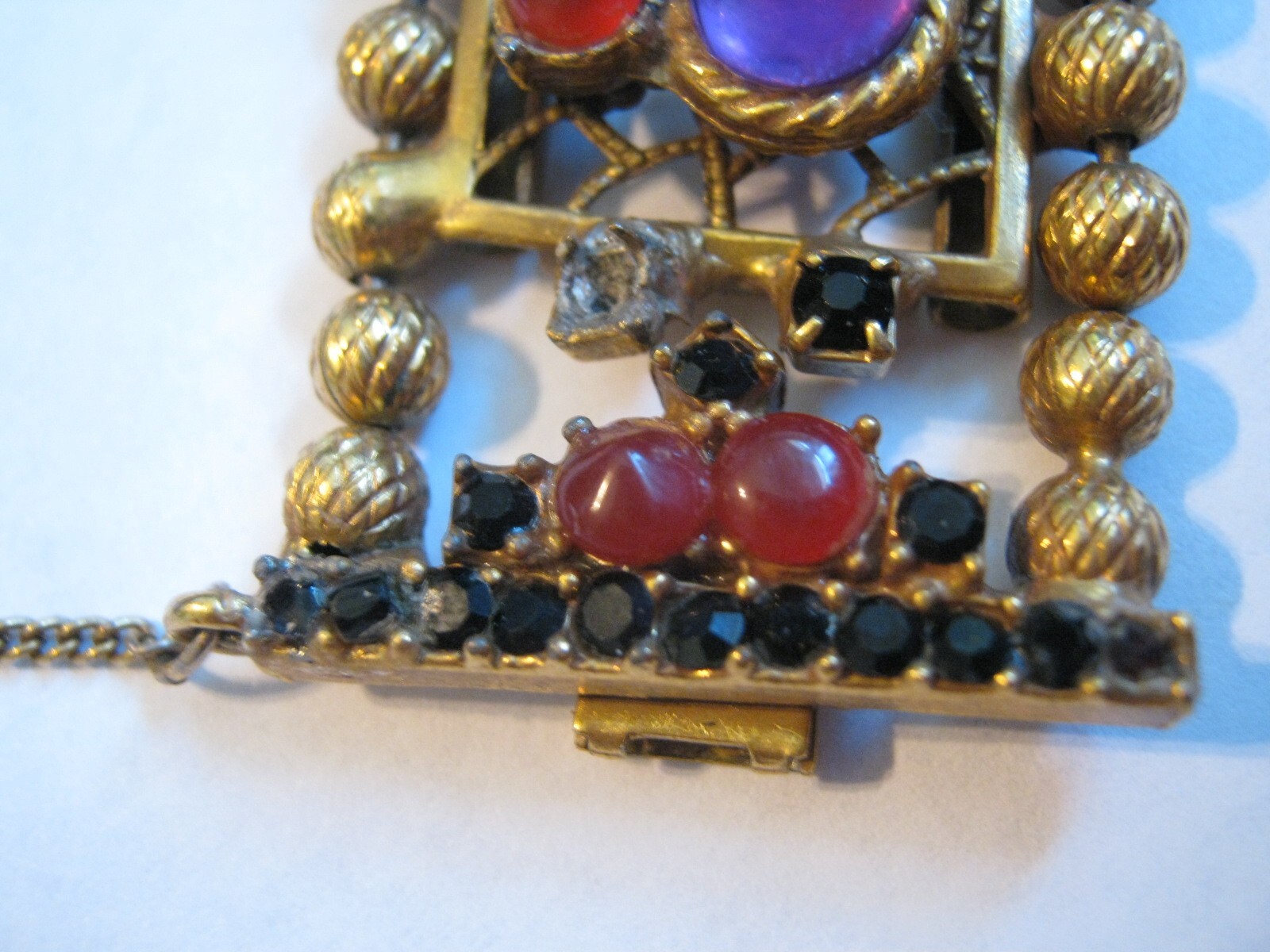JULIANA D&E Moroccan Matrix Ball Chain Bracelet #2931, Pink & Black, Needs TLC