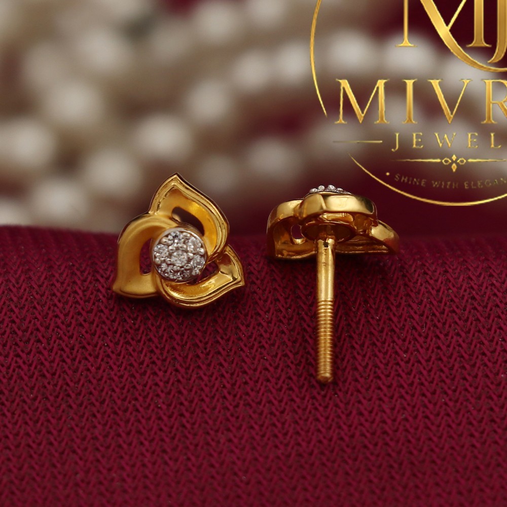 Luxury Jewelry Gift, Delicate Gold Drop Earrings, 0.8 cm x 0.8 cm, 2.51g