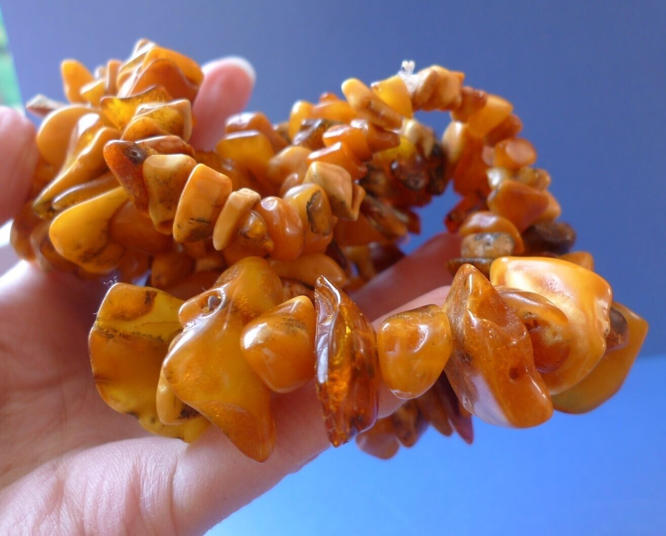 Jewelry Multi-Color Natural gems 114g Baltic Amber Necklace Beads Medicine Charm