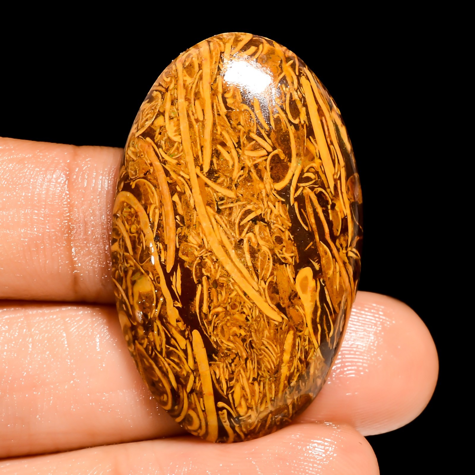 41 Ct Natural Mariam Jasper Oval Cabochon Loose Gemstone For Jewelry 38X23X5 mm