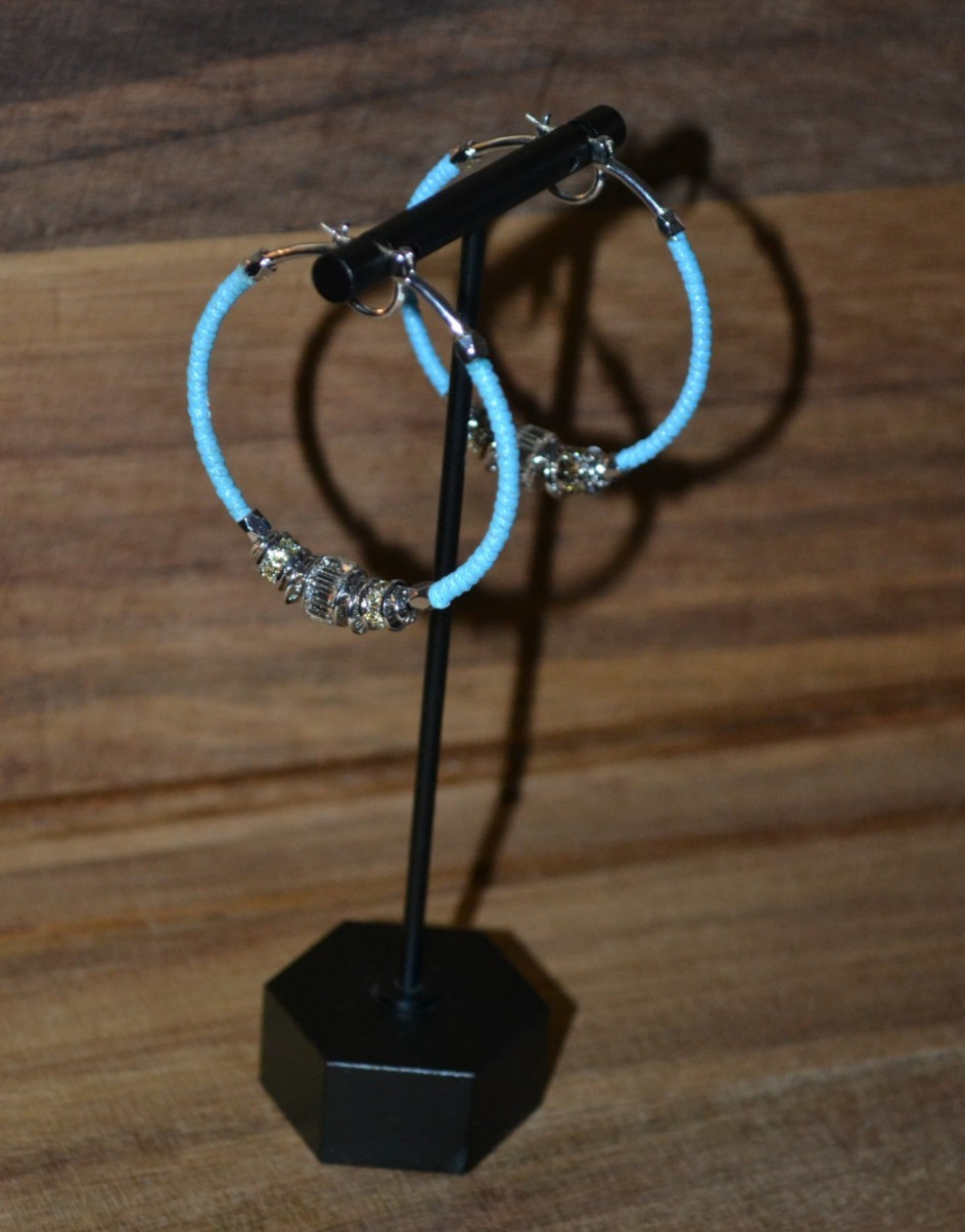 Henri Bendel Leather-Wrapped Hoop Earrings