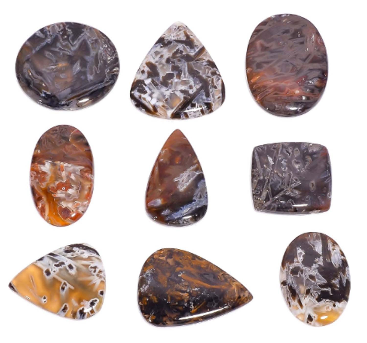 100.00 Cts Natural Turkish Stick Agate Mix Shape Cab 3 Pcs Lot Loose Gemstone