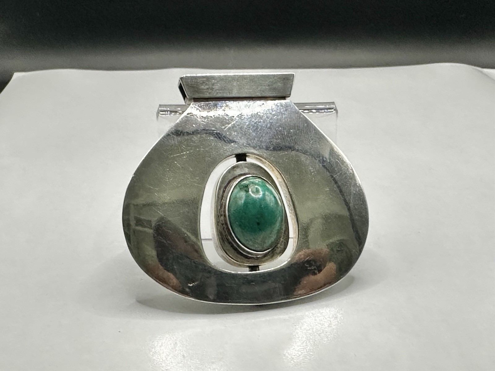 Sterling Silver 925 Reversable Spin Vintage Modernist FLIP Pendant Handmade