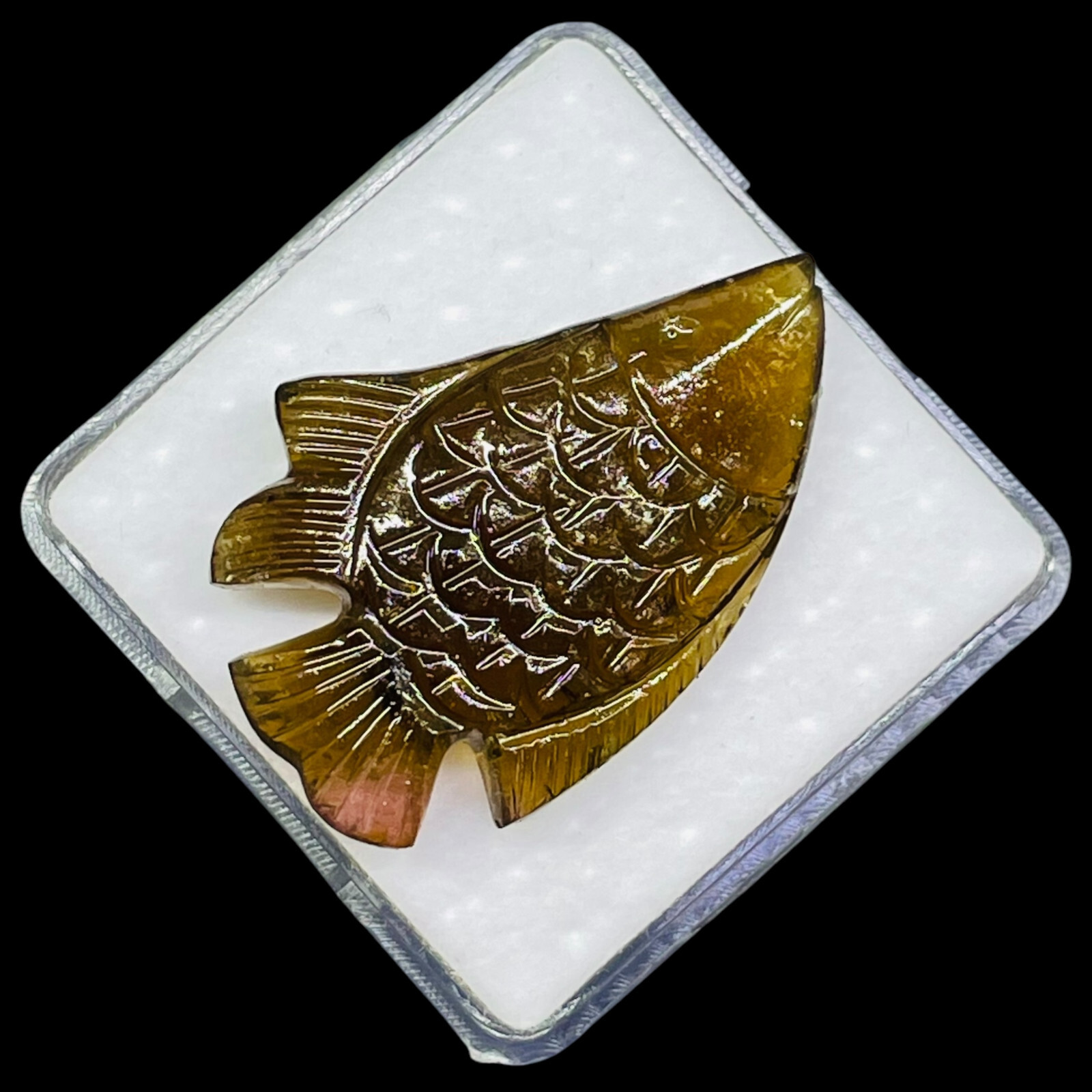 50.75 Cts Natural Tourmaline Carved Fish Untreated Magnificent Loose Gemstone