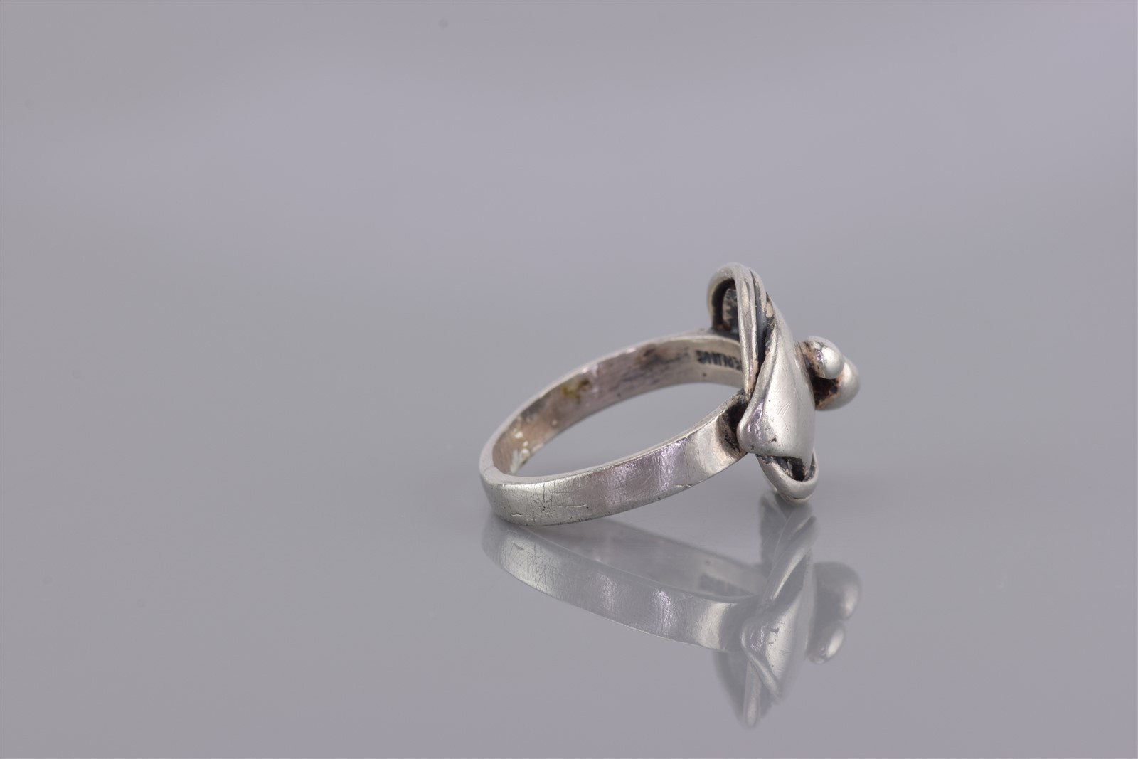 Vintage Sterling Silver 14mm Wrap Around Beaded Band Ring 925 Sz: 4