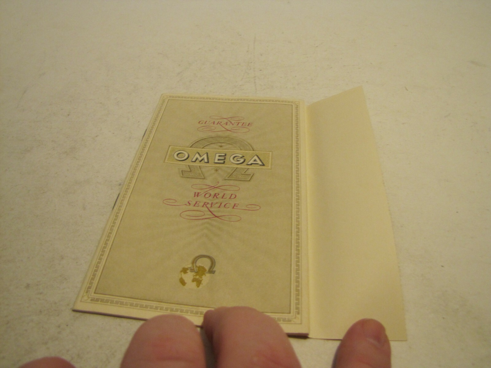 1951 OMEGA WORLD SERVICE GUARANTEE CERTIFICATE OF ORIGIN