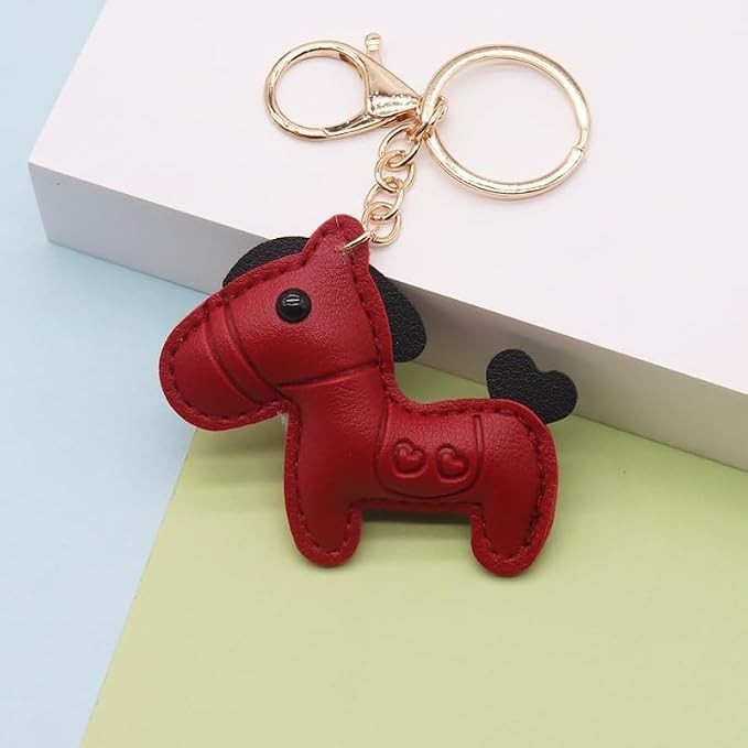 Puffed Horse Pull Charm/Key Ring For Zippers, Purses, Luggage, Schoolbag