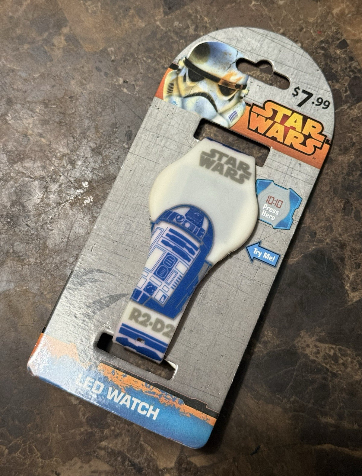 Accutime Star Wars R2-D2 Kids LED Digital Quartz Watch, White/Blue Plastic