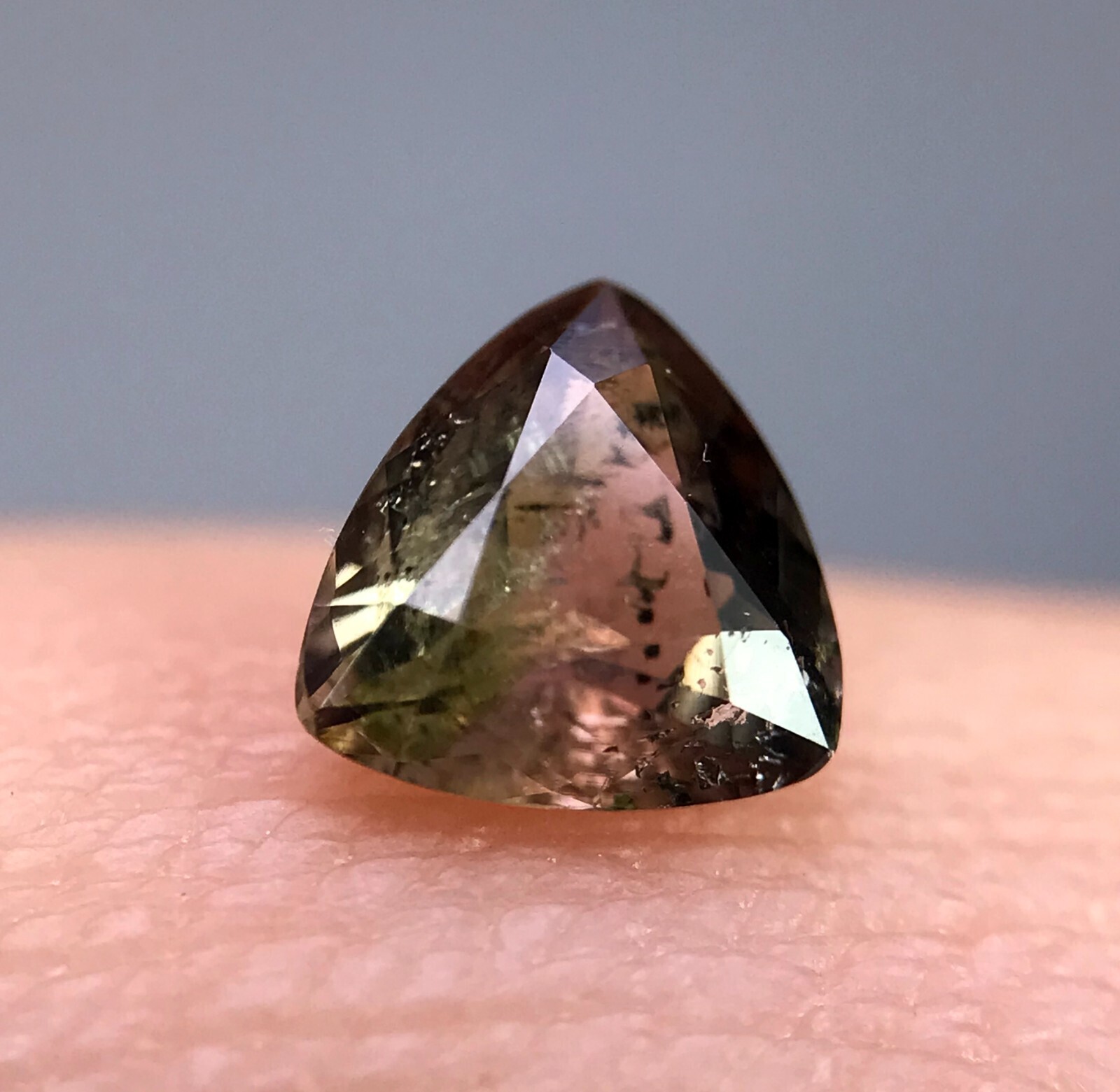 0.36 CT Axinite with Green touch cut gemstone from Pakistan