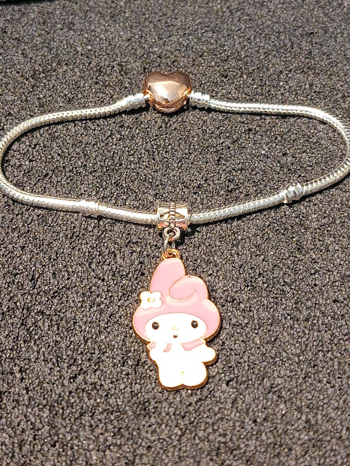 My Melody Enamel Charm Pendant for Snake Bracelet or Necklace and Keychain