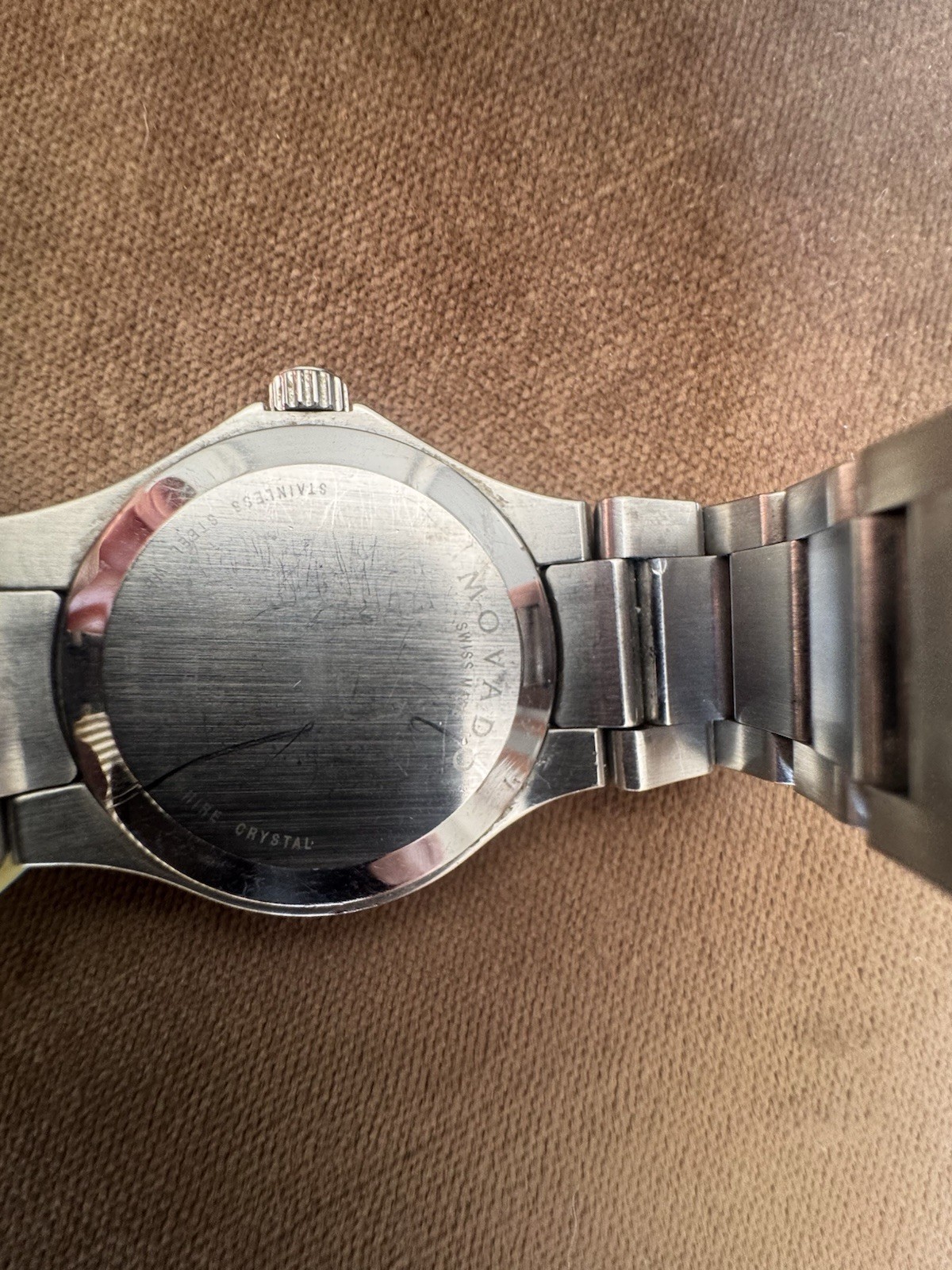 Men’s Movado Swiss Stainless Steel Watch- Short to Regular Band- Light Wear.