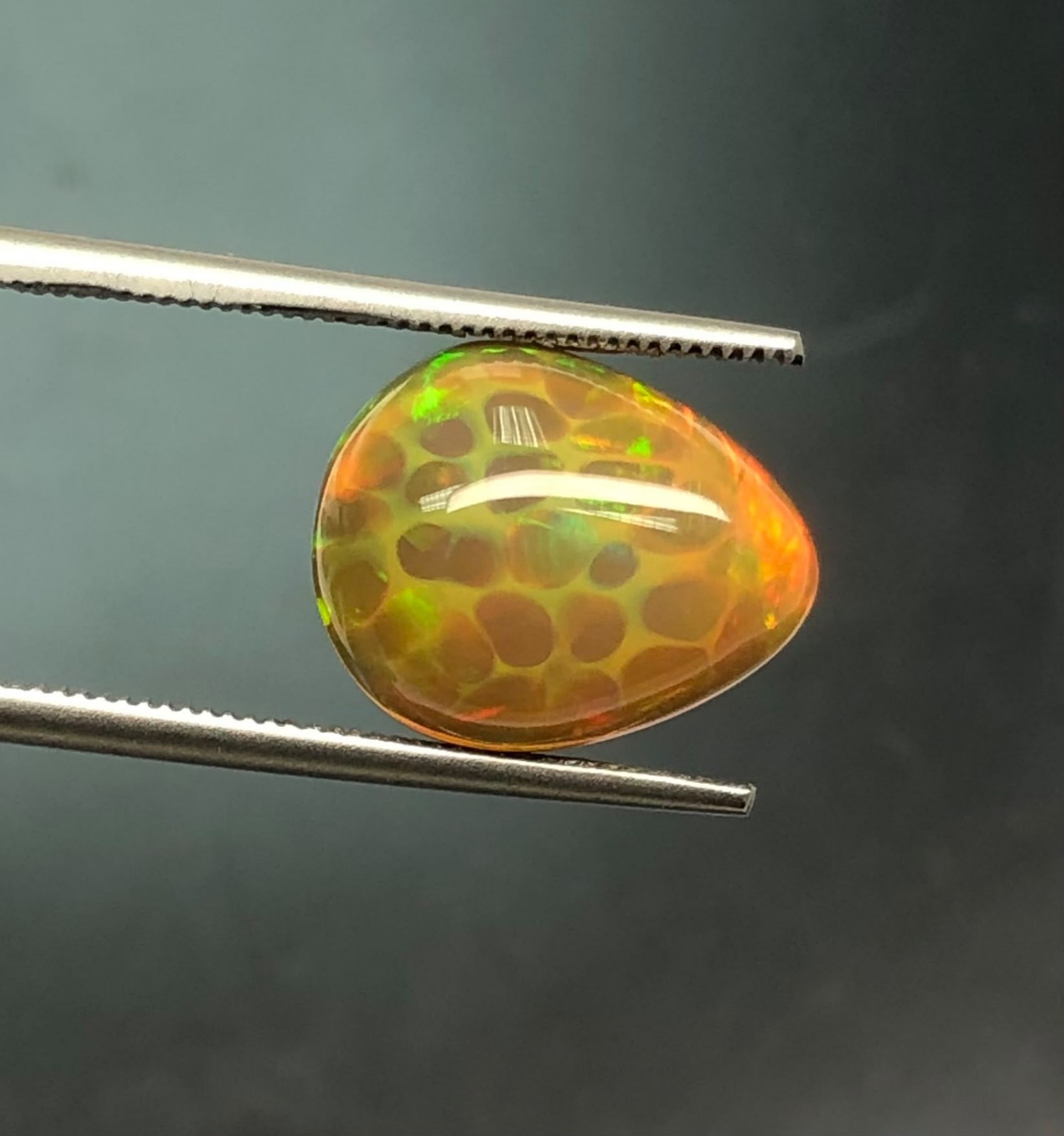 Rare Shewa Honeycomb Pattern Opal 3.47 ct loose gemstones 002