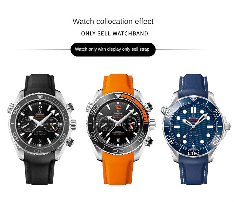 Premium Rugged Silicone Watch Strap Mens WristBand Fits OMEGA 20/22mm with Tools