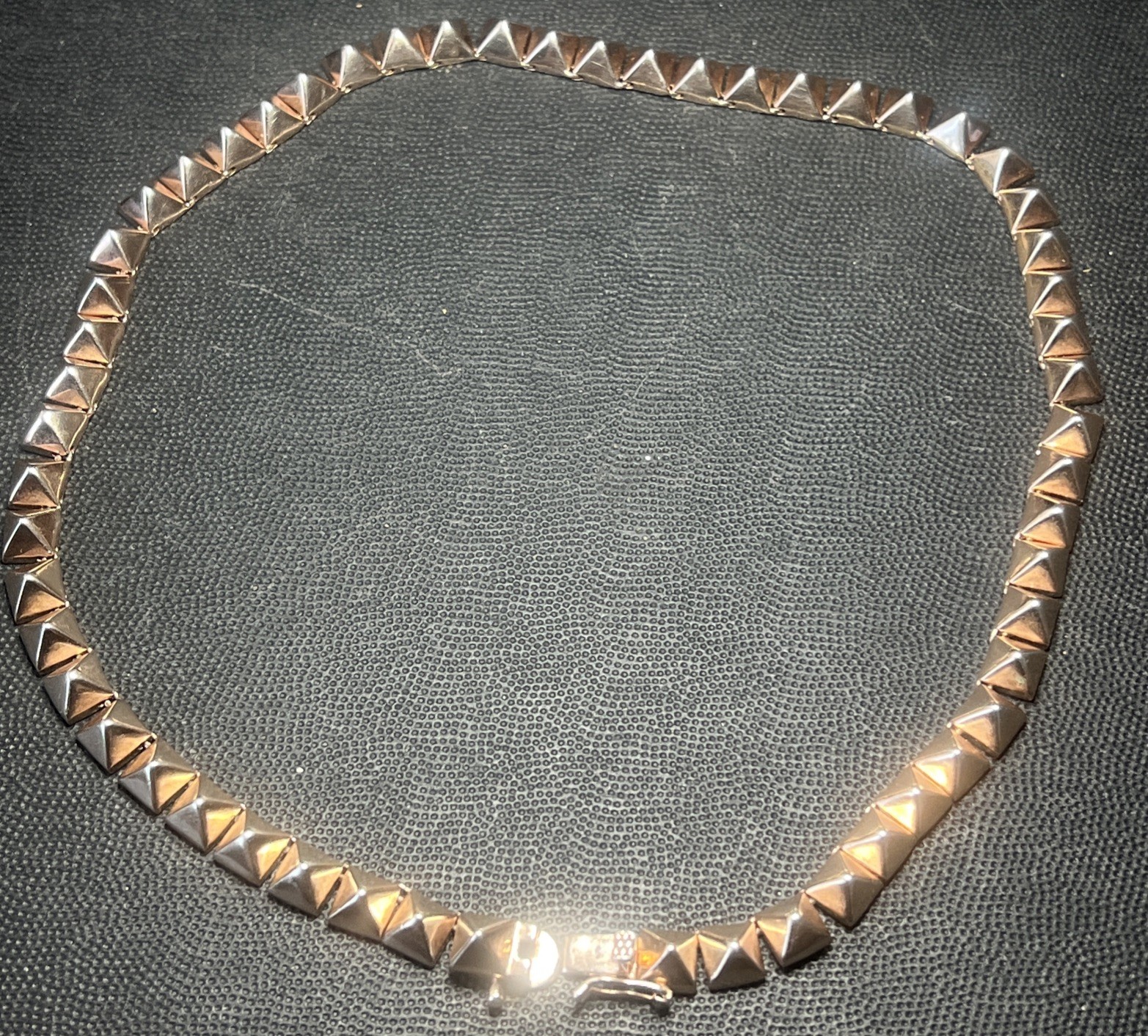 Eddie Borgo Pyramid Necklace – 12K Gold Plated, 17’ Signature Piece Retail 500$