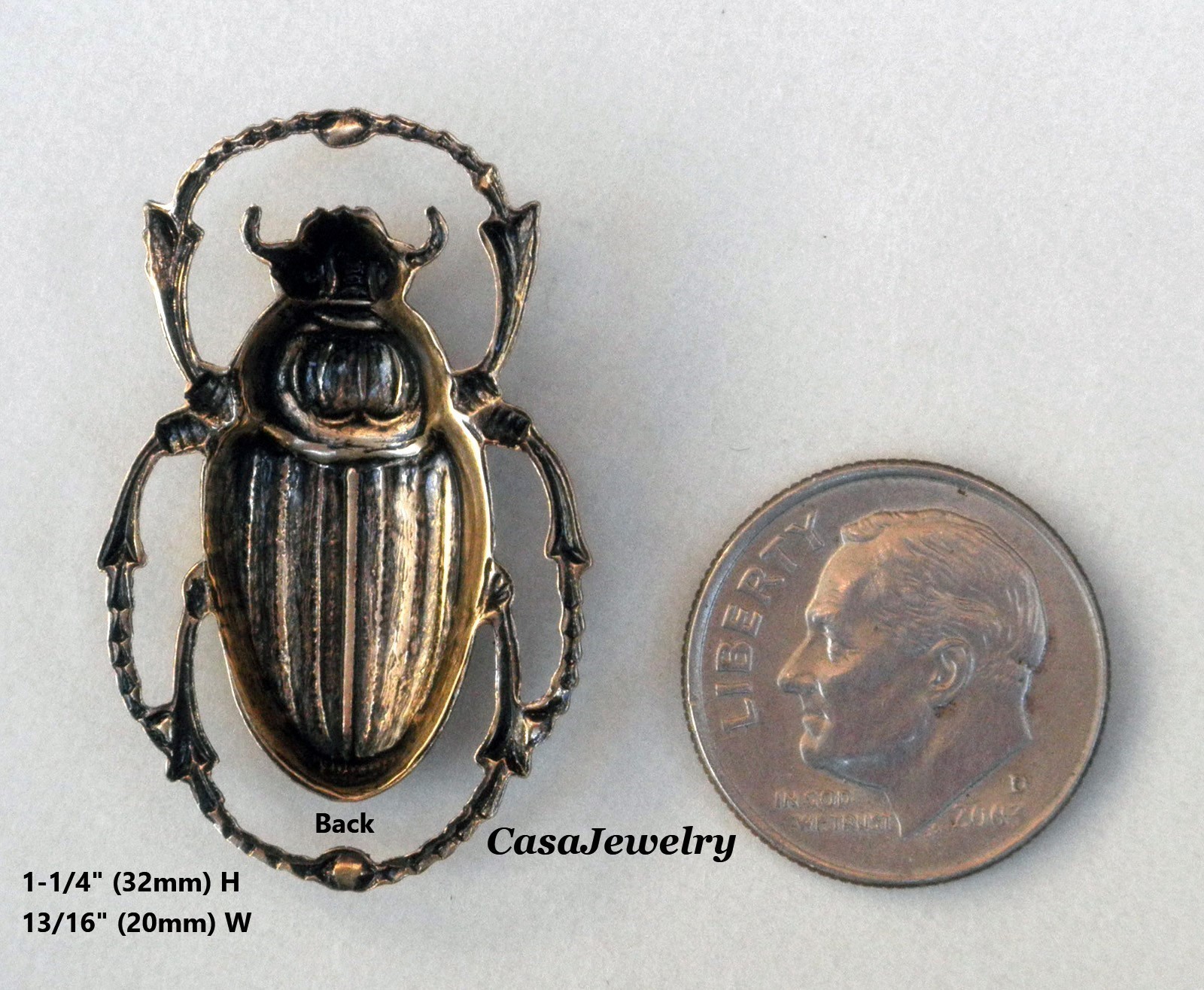 #4157 SMALL ANTIQUED GOLD SCARAB COMPONENT – 1 Pc