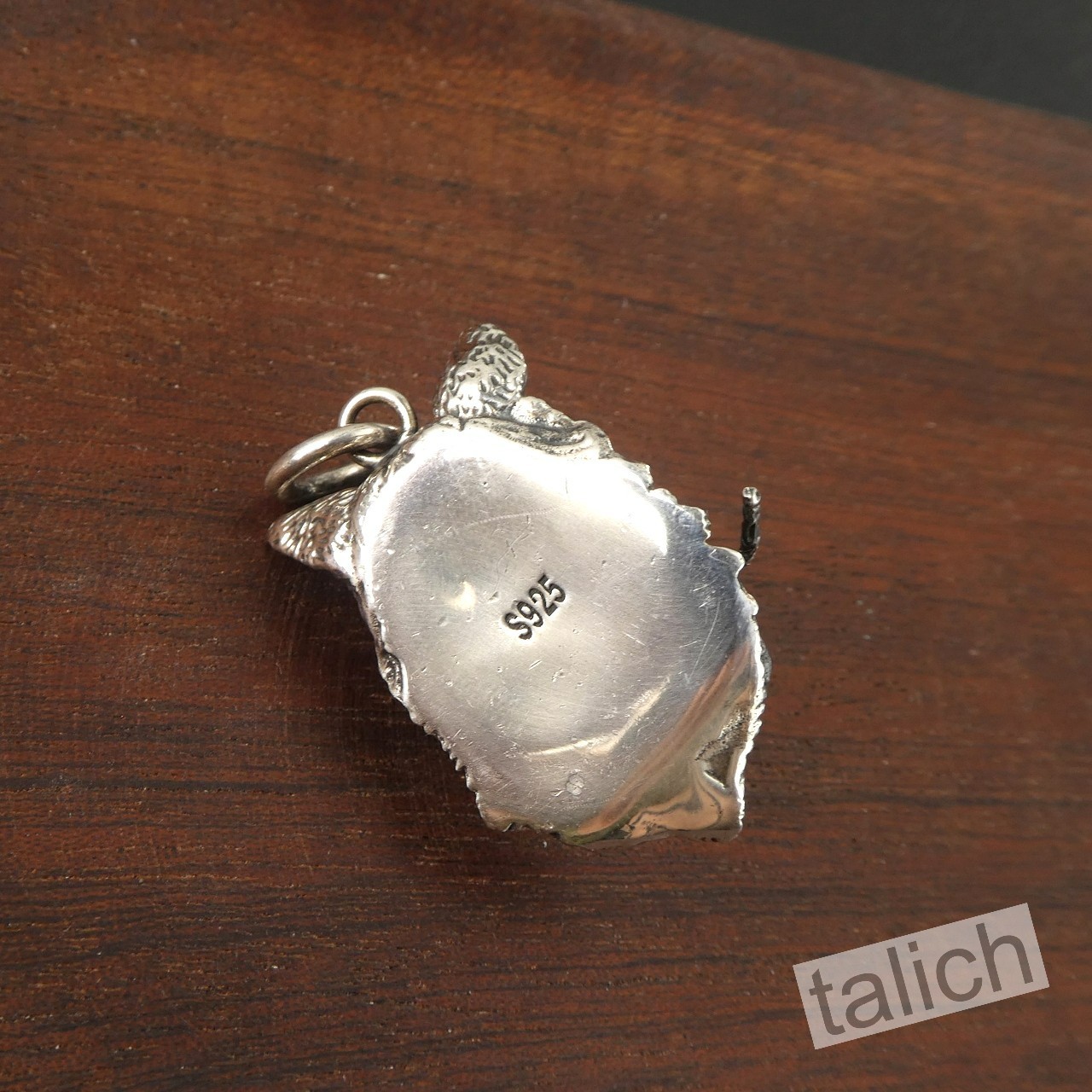 Solid 925 Sterling Silver 3D Wolf Head with Rose Flower Unisex Biker Pendant