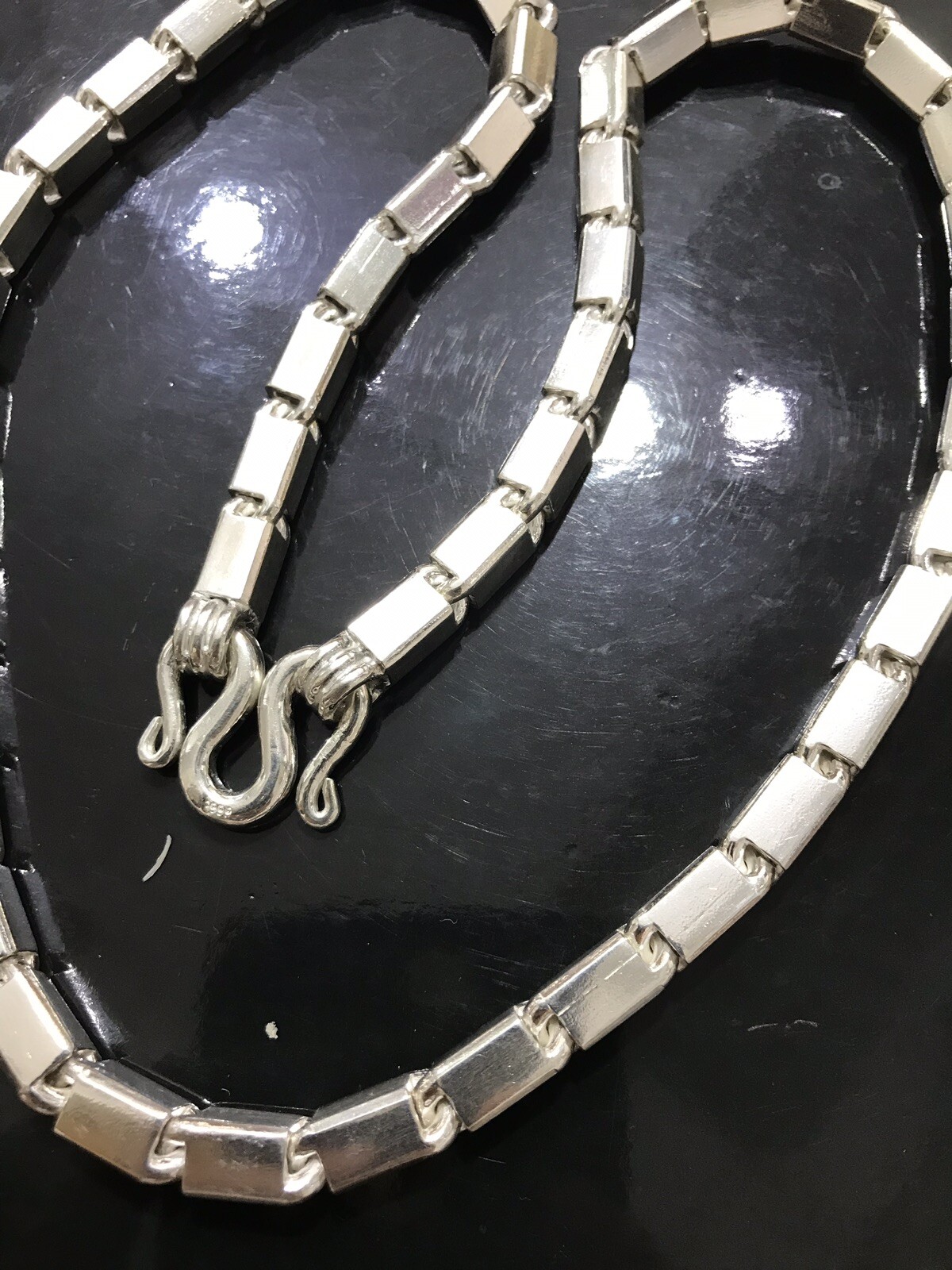 999 FINE silver Handmade Baht Box Chain Necklace Approx 250.00 Grams 24 inch