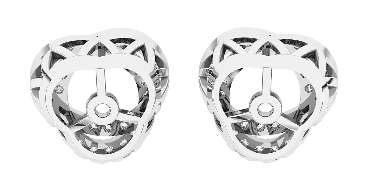 Removable Jacket Earrings I1 G 0.60 Carat Round Diamond 14K Solid Gold 12.70 MM