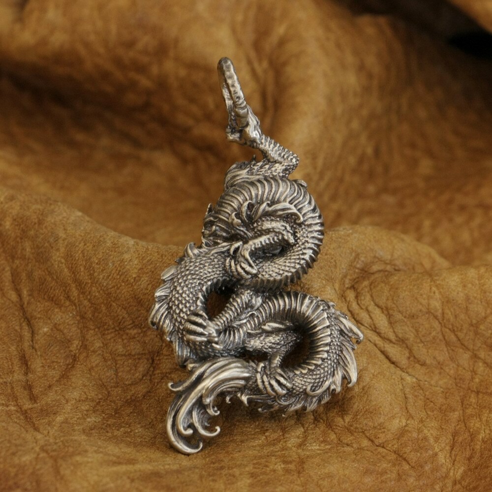Cupronickel Chinese Dragon Pendant Biker Punk Animal Jewelry CP217D GC