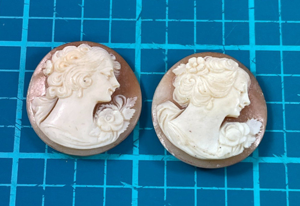 Antique Matched Pair Shell Cameos