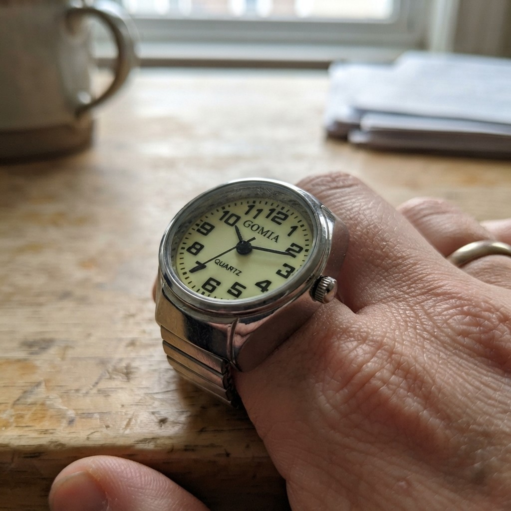 Elegant Ring Watch for Men and Women: Silver Stainless Steel, Easy Reader