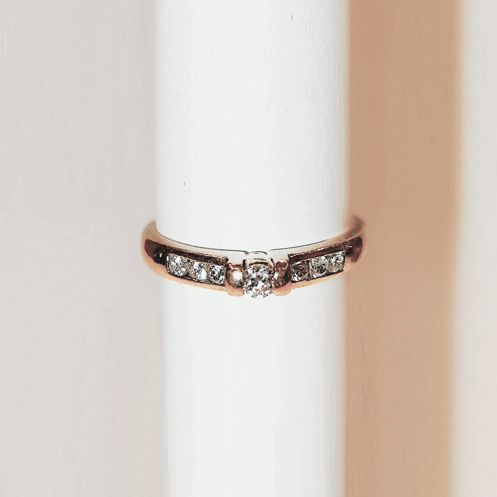 Gold ring 8K = 333 gold size 57.5 Yellow gold zircon 0.34 ct ladies’ ring small and fine
